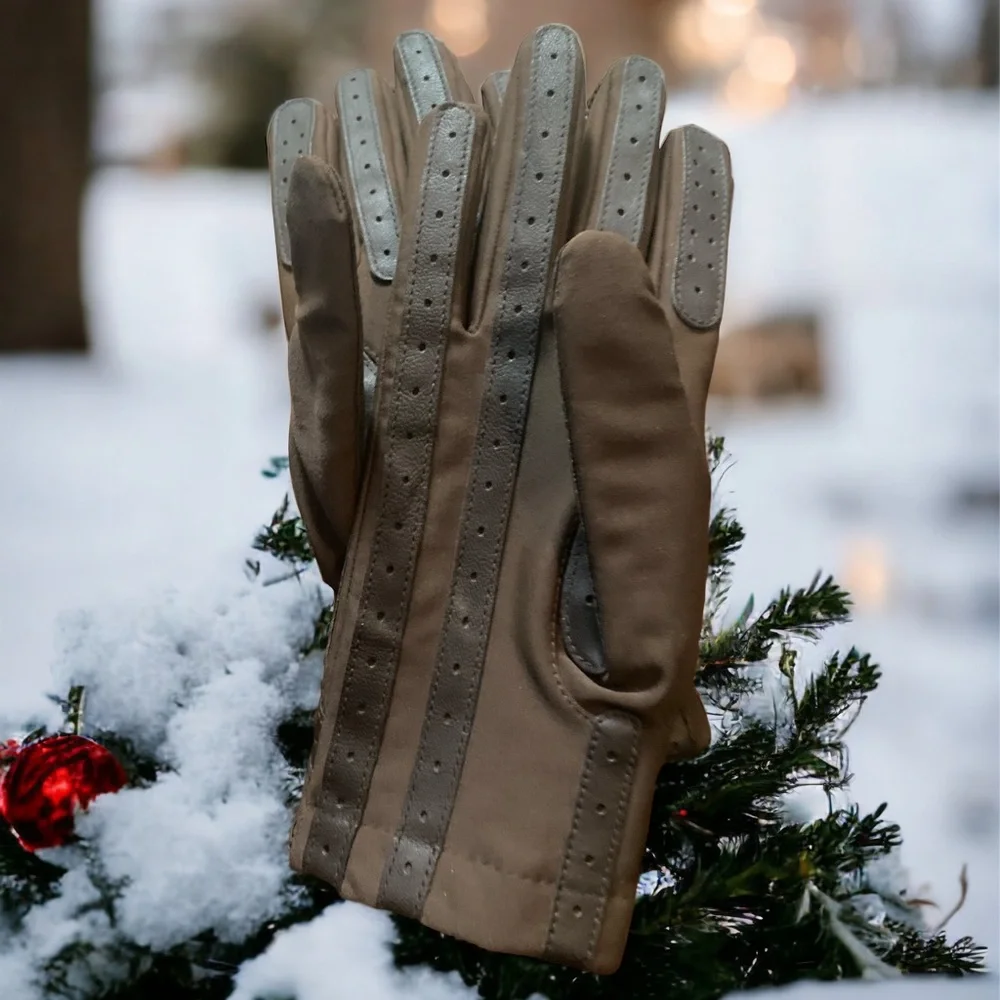 Isotoner Thinsolate Flex Gloves Sz L Brown EUC